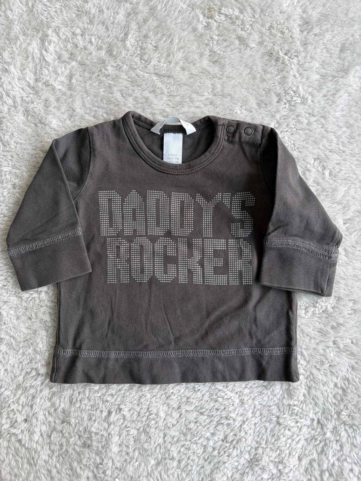 Stoer donkergrijs shirtje Daddy’s Rocker 62 H&M